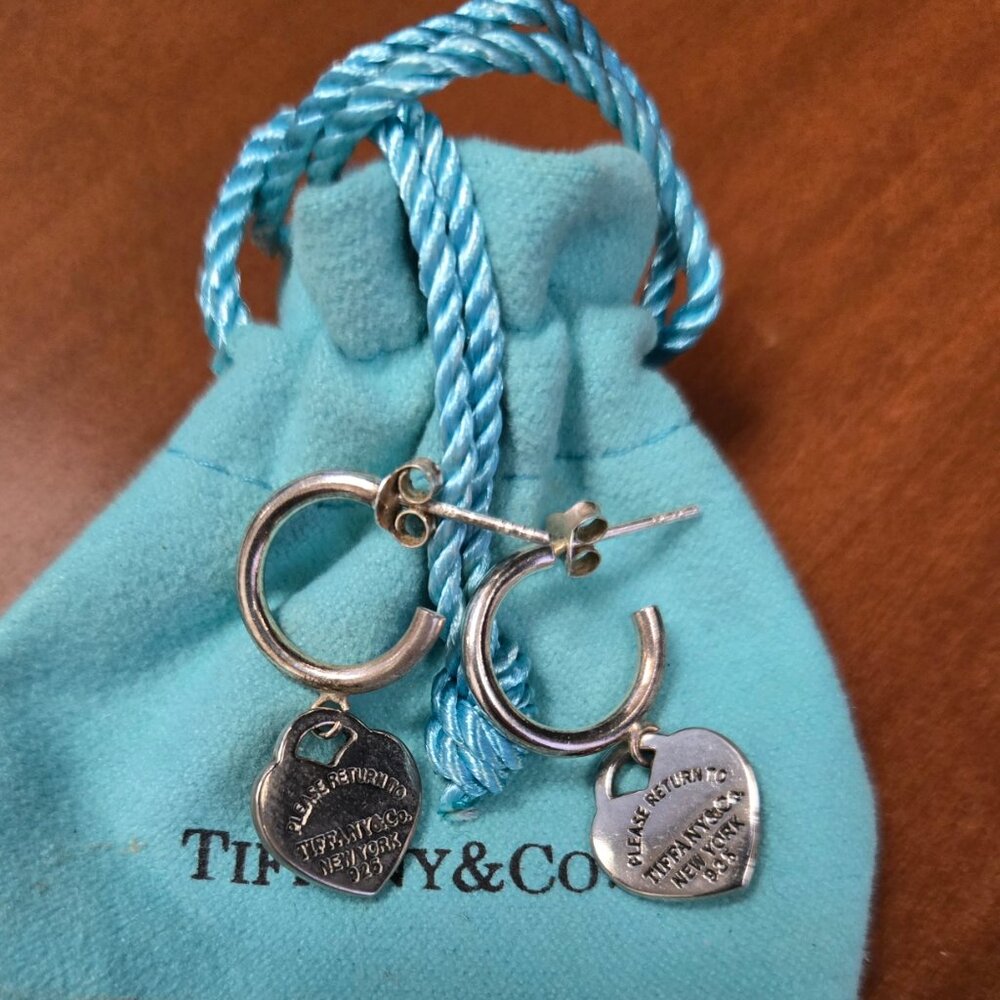Tiffany & Co. Silver Heart Tag Earrings